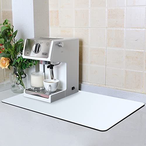ZLR Coffee Bar Mat for Countertops (12" x 20", Medium) – Absorbent, Stain-Hiding Dish Drying Mat for Espresso Machines & Coffee Makers – Quick Dry Diatomite Core & Non-Slip Rubber Backing (Milk White) - Image 1