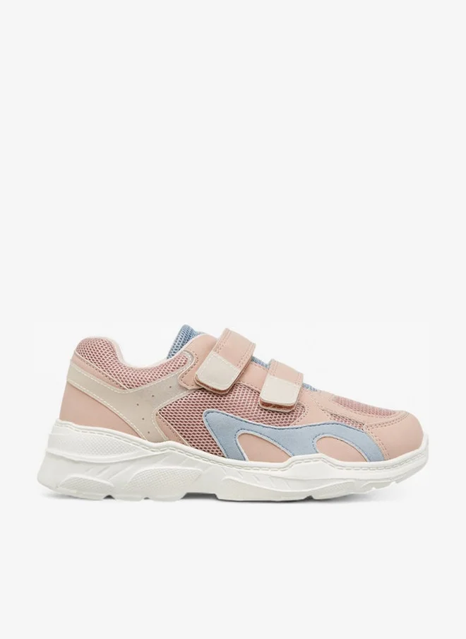 Panelled Sneakers with Hook and Loop Closure