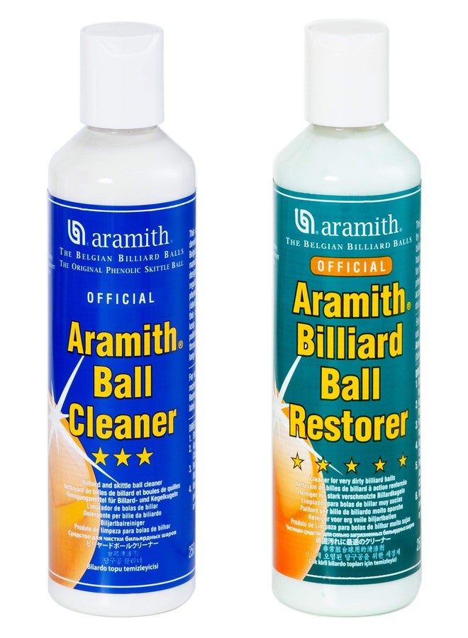 Aramith Bundle of 2 Items Billiard Ball Cleaner & Aramith Billiard Ball Restorer 8.4 fl.oz. Bottles - Image 1