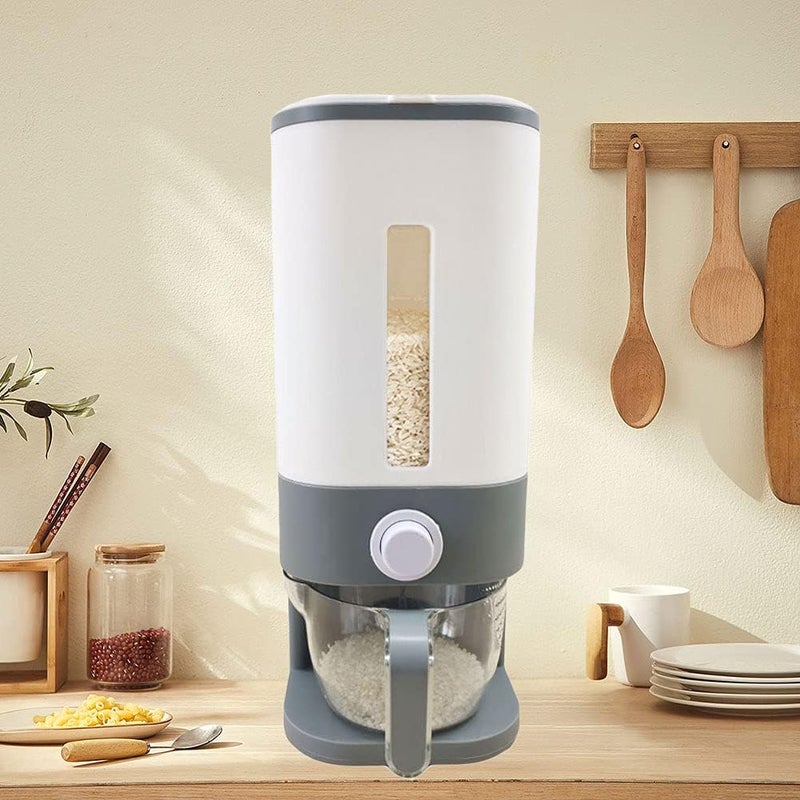 CREAMOON 23Lbs Rice Dispenser Cereal Dispenser Countertop Large Sealed Grain Container Dry Food Dispenser Rice Bucket Rice Storage Box Grain Storage--A Neat Way to Store Rice - Image 3