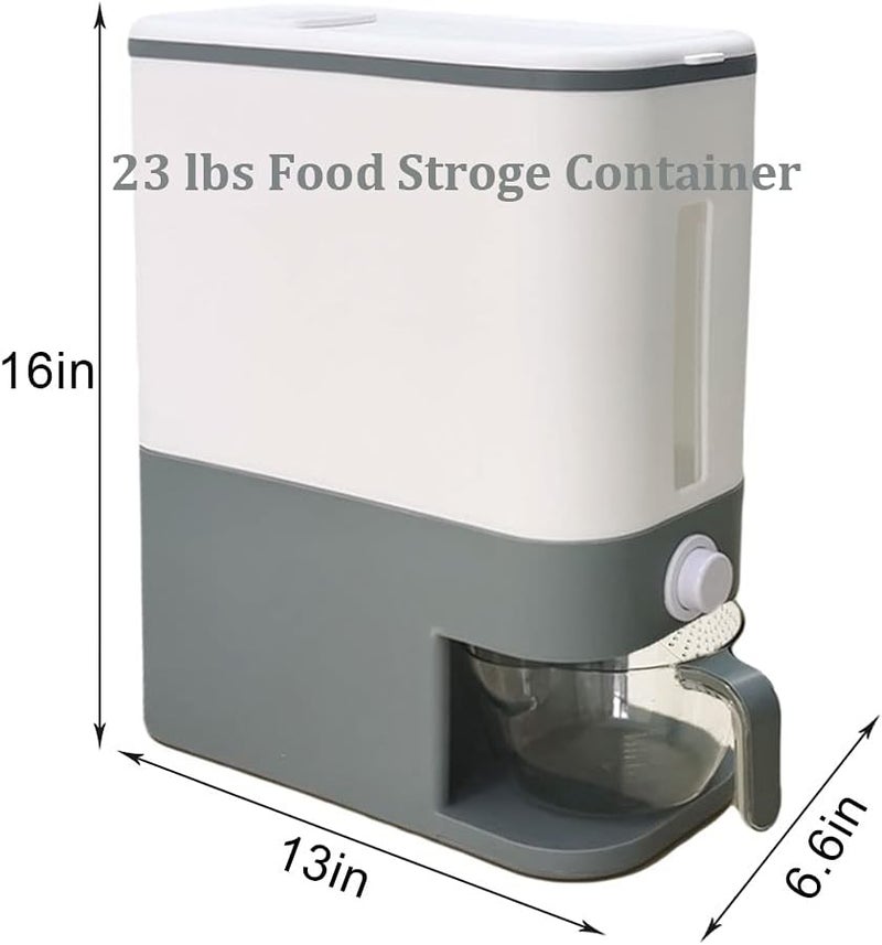 CREAMOON 23Lbs Rice Dispenser Cereal Dispenser Countertop Large Sealed Grain Container Dry Food Dispenser Rice Bucket Rice Storage Box Grain Storage--A Neat Way to Store Rice - Image 2