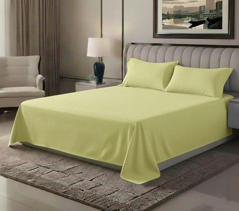 ماكسكون طقم ملاية سرير مايكروفايبر فاخر مكوّن من 3 قطع – ملاية مسطحة مقاس (230×255 سم) مع 2 كيس وسادة (50×75 سم) – ناعم جداً، قابل للتنفس، ومقاوم للتجاعيد – مناسب لأسرة الكوين والكينج – مثالي للاستخدام المنزلي والفندقي - Image 1