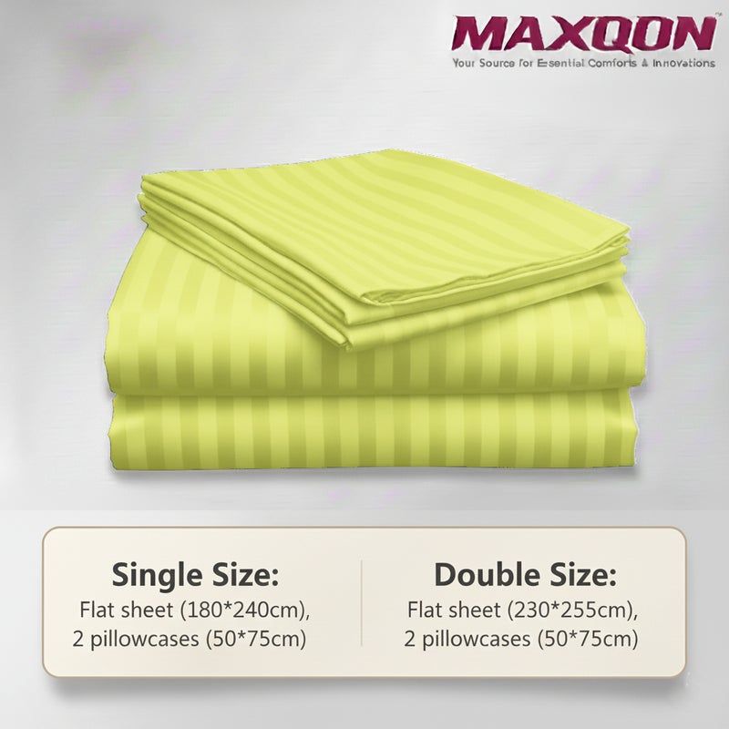 ماكسكون طقم ملاية سرير مايكروفايبر فاخر مكوّن من 3 قطع – ملاية مسطحة مقاس (230×255 سم) مع 2 كيس وسادة (50×75 سم) – ناعم جداً، قابل للتنفس، ومقاوم للتجاعيد – مناسب لأسرة الكوين والكينج – مثالي للاستخدام المنزلي والفندقي - Image 3
