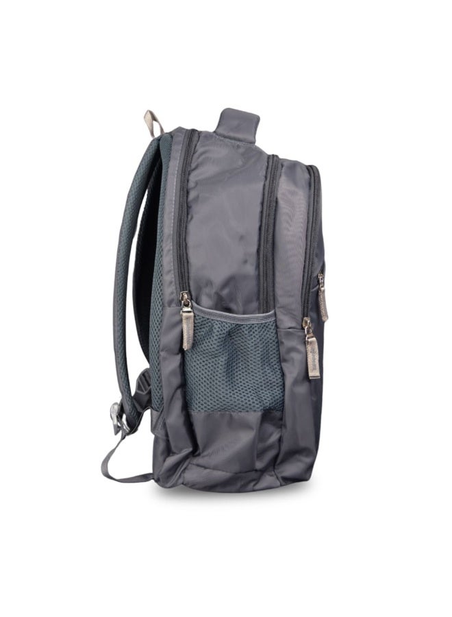 giftology Resen Polyester Laptop Backpack, 3 Compartments, Front Pocket, 2 Side Bottle Pockets, Padded Straps - Grey - Image 2