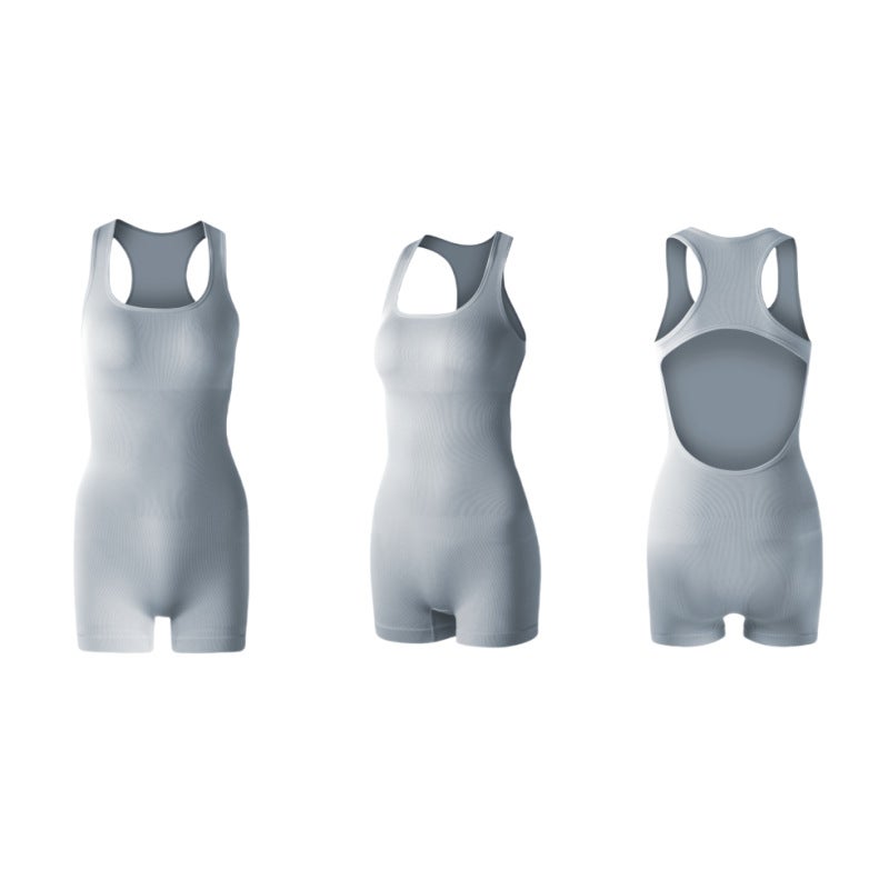 One-Piece Yoga Suit With Seamless Back Cutout, Beautiful Back Design, Hip-Lifting Sports Training Bodysuit, High Elasticity, Hip-Lifting - Image 5