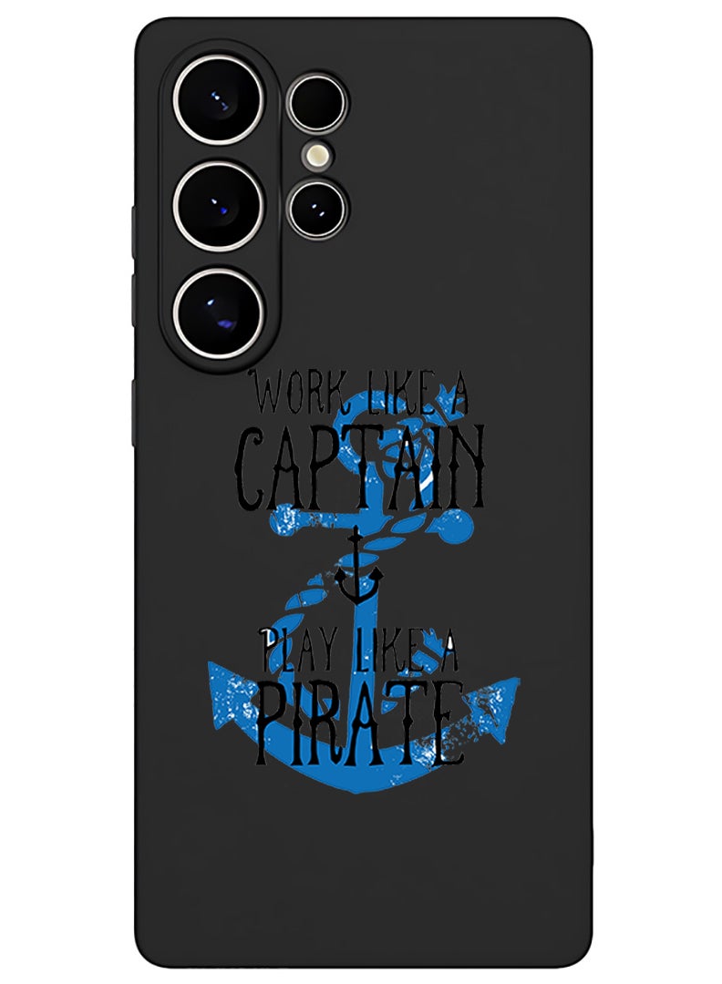 Theodor Protective Slim Fit Case Liquid Silicone Cover with Full Body Protection Anti-Scratch Shockproof Case For Samsung Galaxy S25 Ultra (Black) - Work like a Captain  - Image 1