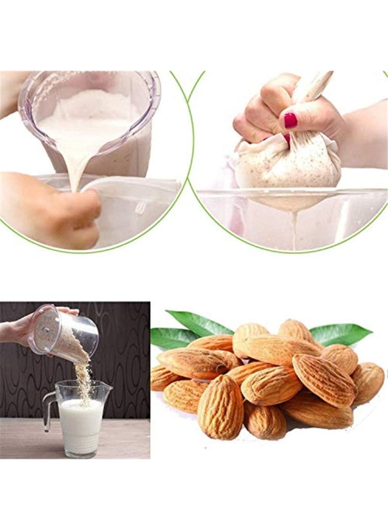 ZedAura 6Pcs Pro Quality Nut Milk Bag - Big 12X12 Commercial Grade - Reusable Almond Milk Bag & All Purpose Food Strainer - Fine Mesh Nylon Cheesecloth & Cold Brew Coffee Filter - Image 3