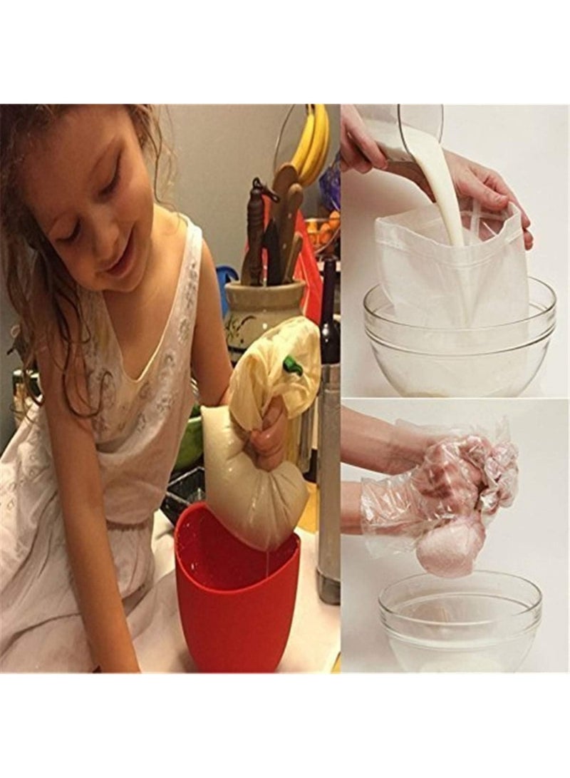 ZedAura 6Pcs Pro Quality Nut Milk Bag - Big 12X12 Commercial Grade - Reusable Almond Milk Bag & All Purpose Food Strainer - Fine Mesh Nylon Cheesecloth & Cold Brew Coffee Filter - Image 5