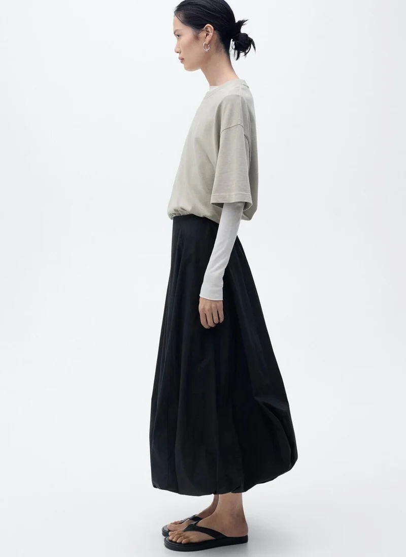MANGO Flared Puffed Hem Skirt