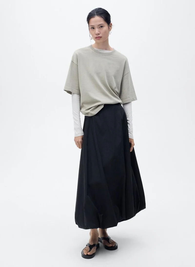 MANGO Flared Puffed Hem Skirt