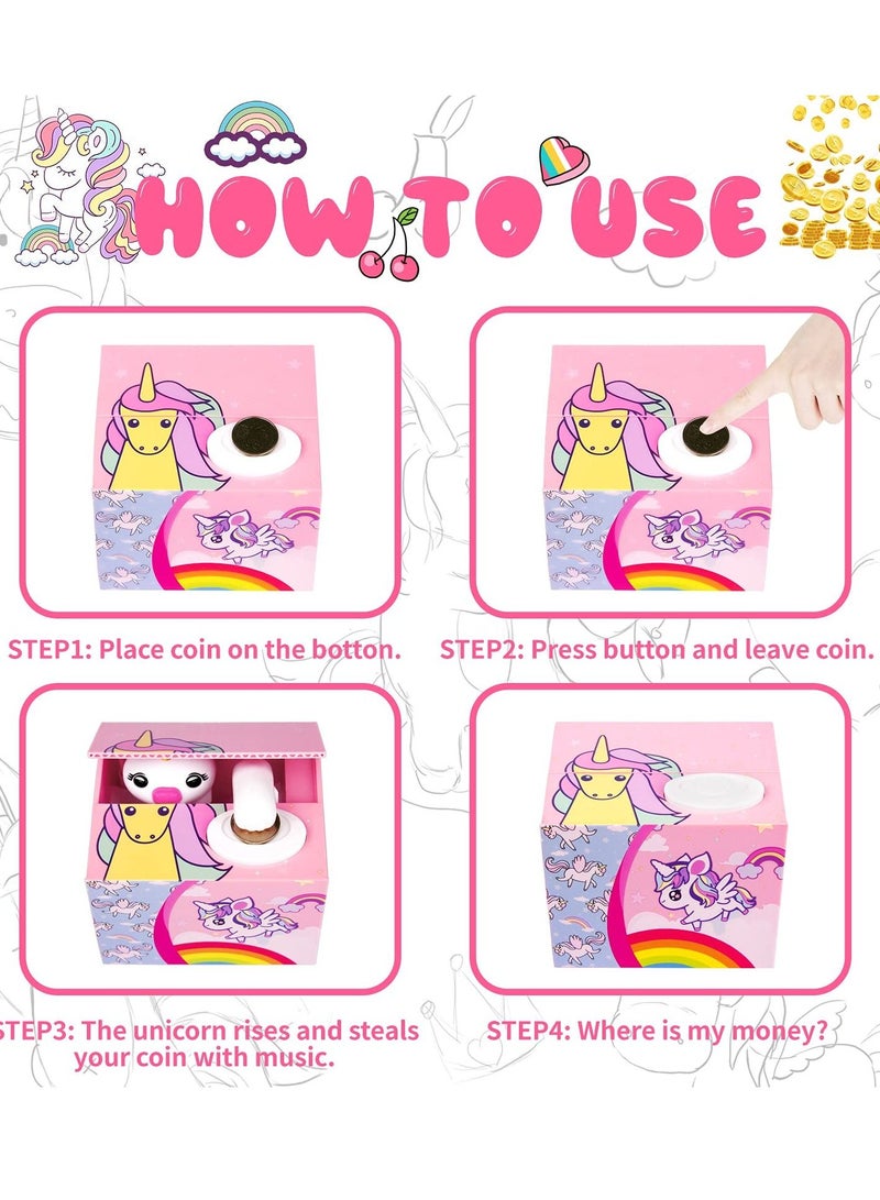 KASTWAVE Unicorn Bank for Kids Automatic Money Bank with Music Coin Money Bank Birthday Gift Toy for Children - Image 4