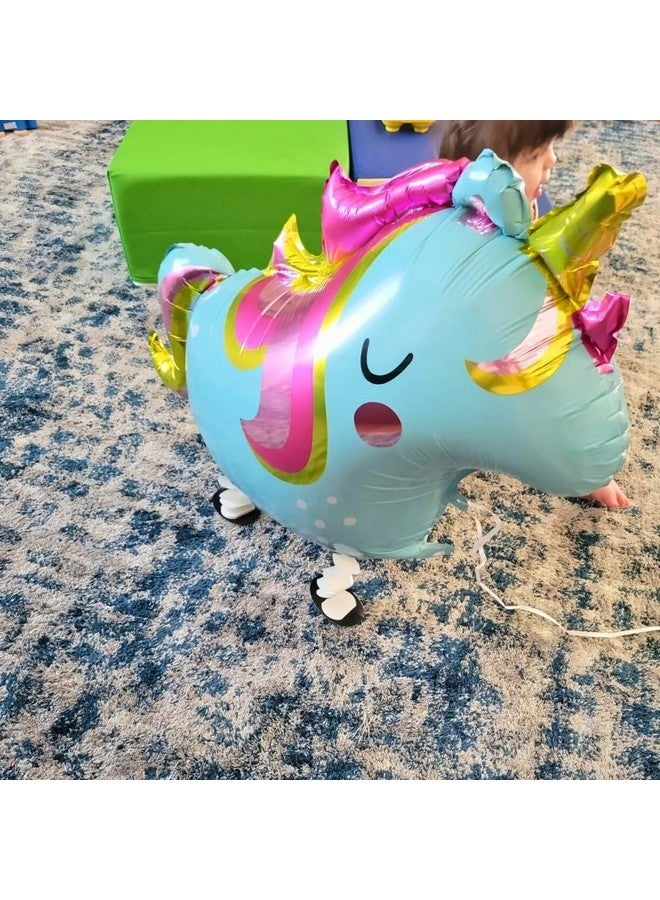 Unique Walking Pet Unicorn Multicolor Foil Balloon - 1 Pc. - Rainbow Delight for Fantasy Parties and Celebrations, Perfect Decoration - Image 3