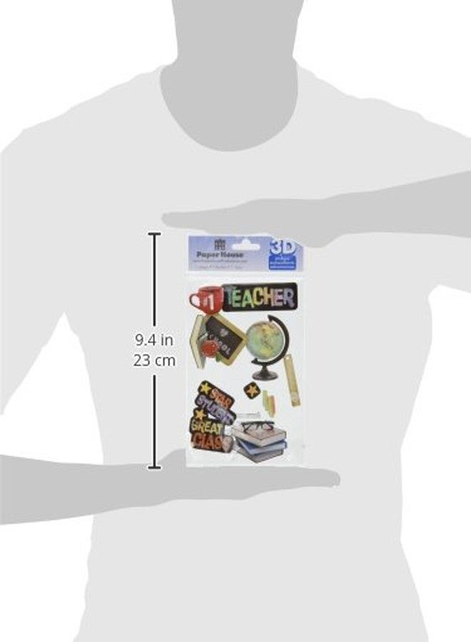 Paper House Productions STDM-0054E 3D Cardstock Stickers, Teacher (3-Pack) - Image 2