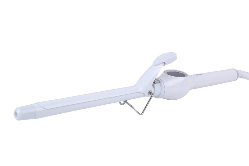 OMEY Smooth Curl Barrel Hair Curler With Adjustable Temperature  Diamond Ceramic Coated Plates White 16 mm - Image 1