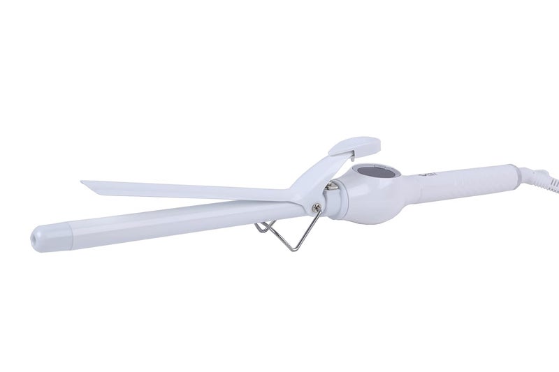 OMEY Smooth Curl Barrel Hair Curler With Adjustable Temperature  Diamond Ceramic Coated Plates White 16 mm - Image 4