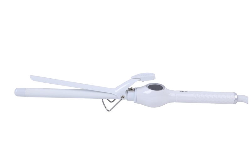 OMEY Smooth Curl Barrel Hair Curler With Adjustable Temperature  Diamond Ceramic Coated Plates White 16 mm - Image 3