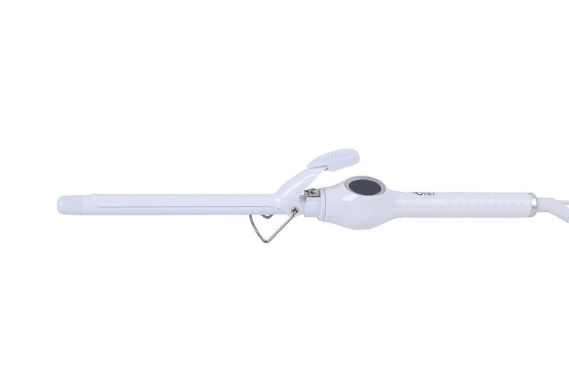 OMEY Smooth Curl Barrel Hair Curler With Adjustable Temperature  Diamond Ceramic Coated Plates White 16 mm - Image 2