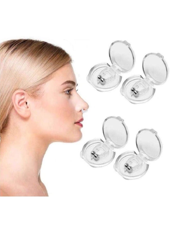Anti Snoring Device 4Pcs Silicone Magnetic Nose Clip Stop Snoring Nose Breathing Sleeping Aid Apnea Guard Night Device - Image 1