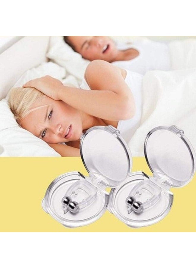 Anti Snoring Device 4Pcs Silicone Magnetic Nose Clip Stop Snoring Nose Breathing Sleeping Aid Apnea Guard Night Device - Image 2
