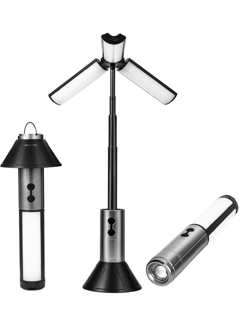 general Foldable Camping Light,3000mAh Rechargeable Telescopic Lantern, Waterproof Tent Light, Rotatable Outdoor Lamp with Detachable Lampshade, Portable Flashlight Use for Travel,Fishing,Working - Image 1