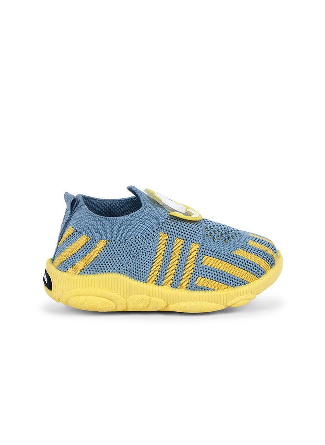 KATS Kids Striped Lightweight Slip-On Sneakers with Embellished Detail - Image 3