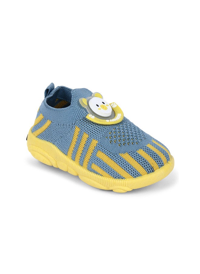 KATS Kids Striped Lightweight Slip-On Sneakers with Embellished Detail - Image 2