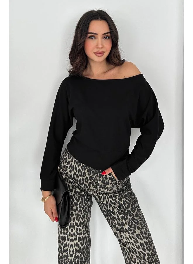 Noa Noa Women's Off-Shoulder Long Sleeve Blouse - Wine Mood