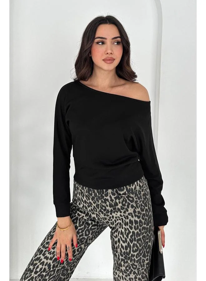 Noa Noa Women's Off-Shoulder Long Sleeve Blouse - Wine Mood