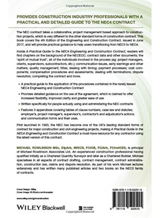 Wiley-Blackwell A Practical Guide to the NEC4 Engineering and Construction Contract