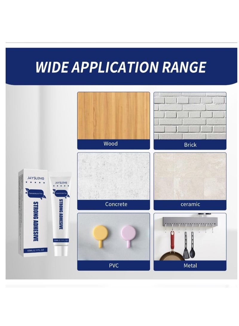 Excefore Nail Free Strong Glue, 2 Pcs All-Purpose Glue, Multipurpose Nailless Super Glue, Waterproof and Moisture-Proof,Suitable for Metal Ceramic Glass and Plastic Muzhipin - Image 4