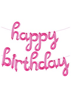 KATCHON Pink Happy Birthday Balloon Banner Happy Birthday Script Balloon For Birthday Party Decorations  - Image 1