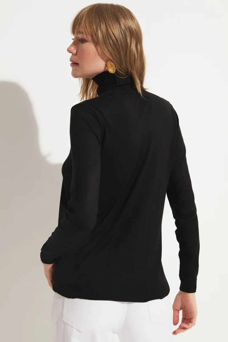 JUNE Women's Exclusive Viscose Blend Regular Fit Turtleneck Knitwear Sweater