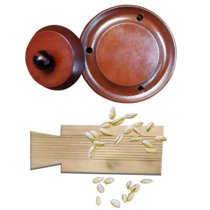 Ervio Adhirasam Ariselu Oil Filter with Handle & Wooden Gavvalu Maker | Traditional Sweet Making Tools Combo | Deep Frying Oil Strainer & Sweet Shell Shaper | Wooden Kitchen Utensils Set - Image 1