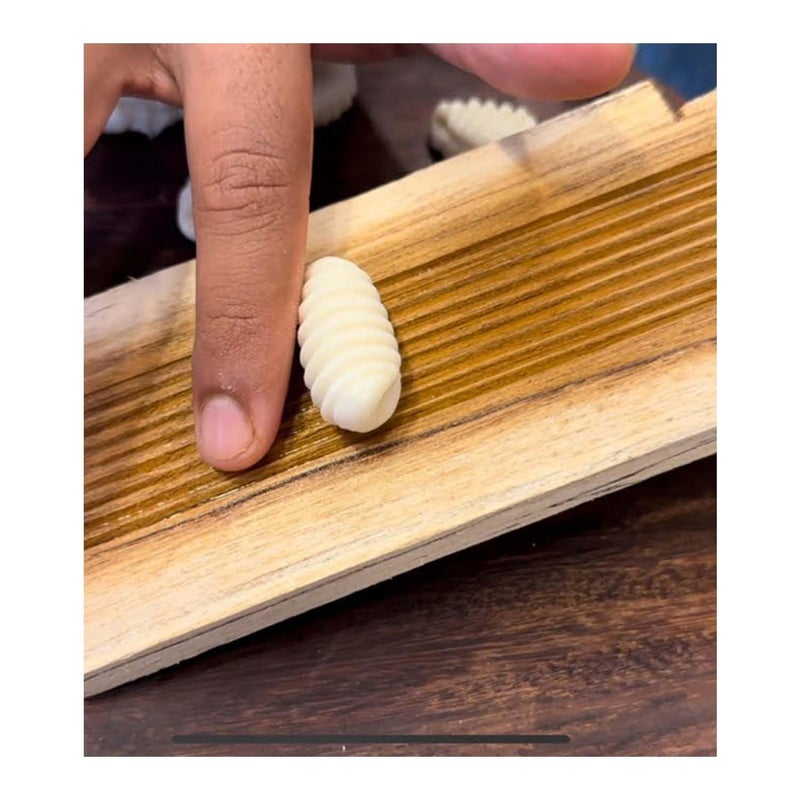Ervio Adhirasam Ariselu Oil Filter with Handle & Wooden Gavvalu Maker | Traditional Sweet Making Tools Combo | Deep Frying Oil Strainer & Sweet Shell Shaper | Wooden Kitchen Utensils Set - Image 5
