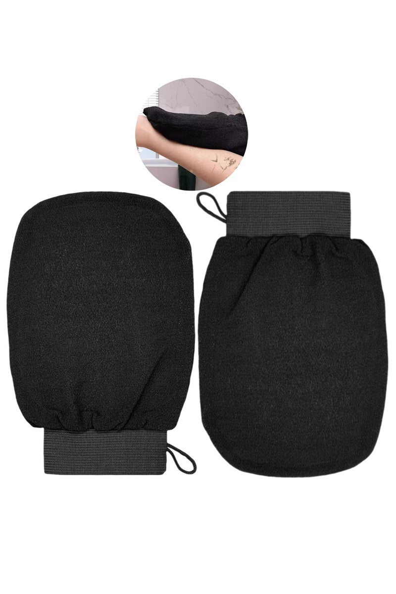 2 Pcs Exfoliating Body Glove For Cleaning The Skin,Used for Exfoliating Exfoliator Scrub Mitten for Bath and Shower Use (2 Pcs Black)  - Image 1