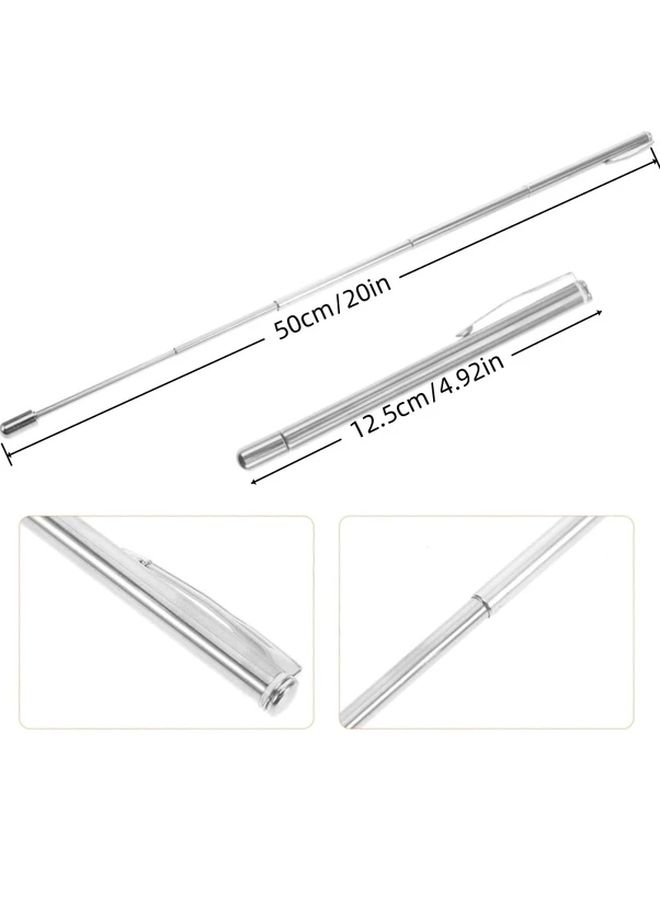 4pcs Telescopic Teaching Pointer Retractable Ballpoint Pen Stainless Steel Presentation Stick - Image 2