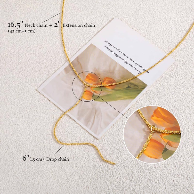 Robaice Gold Lariat Long Necklace for Women, Statement Y Body Chain, Sexy Dangle Drop Beach Boho Bolo Cleavage Necklace for Vacation or Prom - Image 5