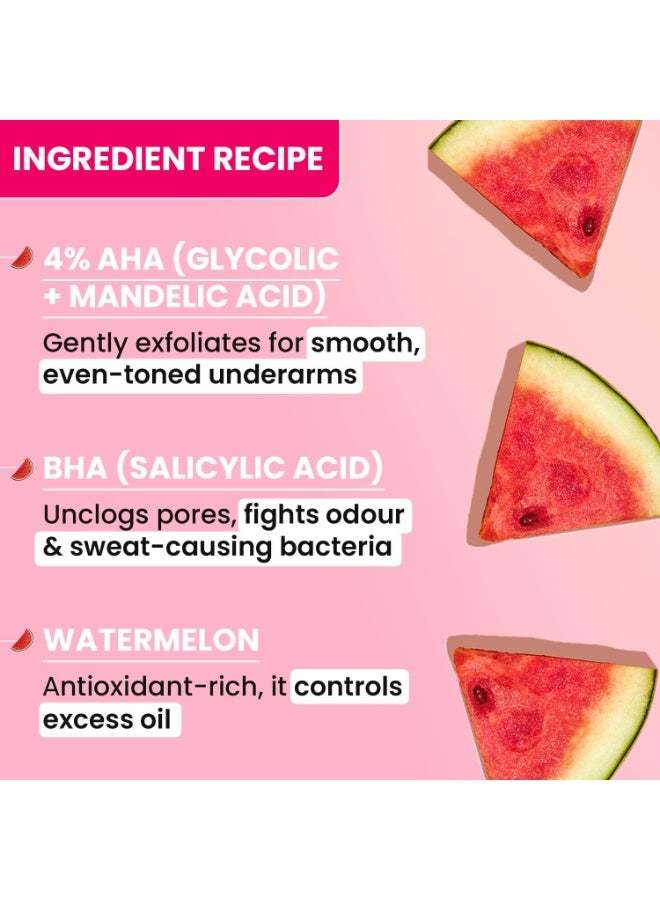 دوت آند كي مزيل عرق دوت آند كي برائحة البطيخ المنعشة | يتحكم في الرائحة والتعرق | 4% أحماض ألفا هيدروكسي + بيتا هيدروكسي | رائحة مائية منعشة | يقشر البشرة بلطف وينعمها | للرجال والنساء | 50 مل - Image 3