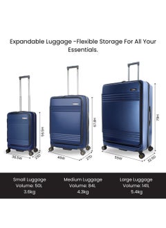 NATIONAL GEOGRAPHIC National Geographic Lodge Travel Suitcase Set, 100% PC Durable Lightweight Hard Shell Expandable Luggage, 4 Double Wheel, TSA Lock 3pcs Trolley Bag Rose Navy (20+24+28 Inch).  - Image 5