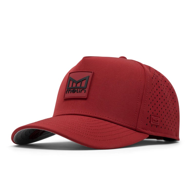 melin Odysea Stacked Hydro, Red, Men's Performance Snapback Hats, Water-Resistant Fitted Baseball Caps for Men & Women, Golf, Running, or Workout Hat, Small - Image 1
