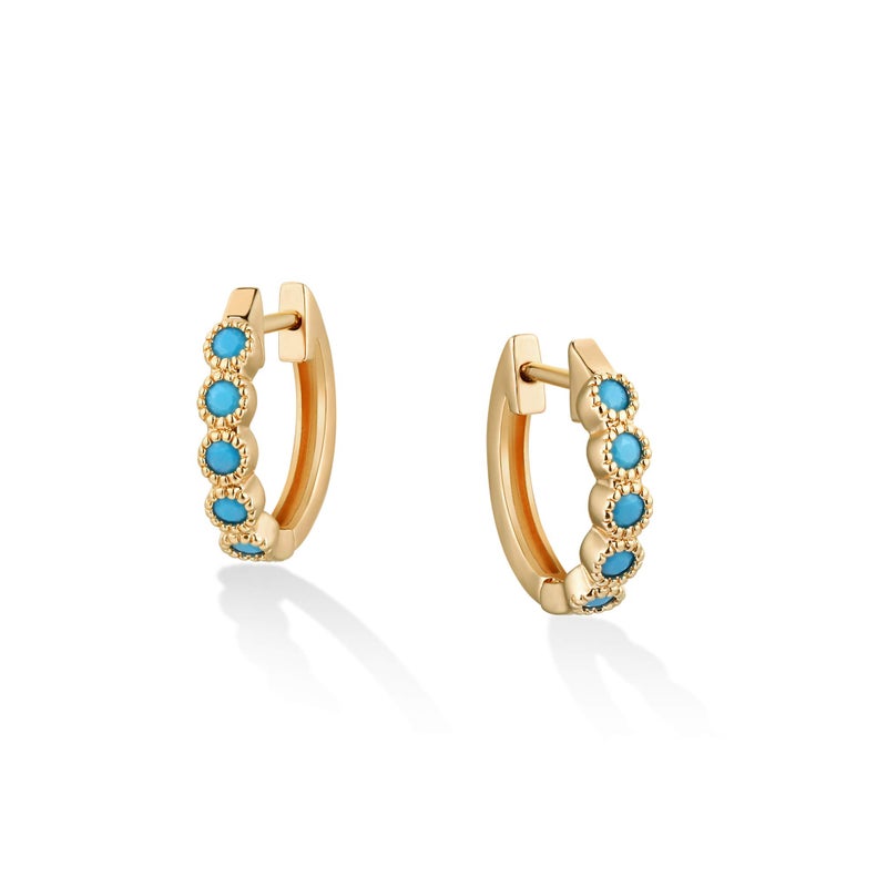 VACRONA Gold Hoop Earrings Huggie for Women Cubic Zirconia 14k Gold Plated Small Huggie Hoops Earrings Hypoallergenic Jewelry Gifts - Image 1