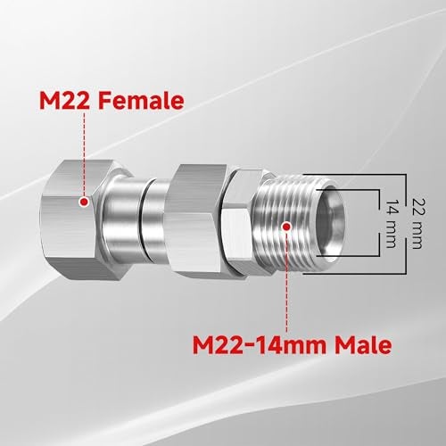 PWACCS Pressure Washer Swivel Fitting, M22 14mm Male to M22 Female Swivel Joint, 360 Degree Kink Free swivel Fitting, 5000 PSI - Image 5