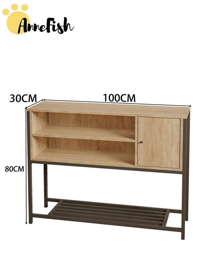 AnneFish 100*30*80cm Coffee Corner Cabinet Sideboard Table Kitchen Bakers Rack Coffee Bar Display Cabinet For Kitchen And Living Room Entryway Dining Room - Image 3
