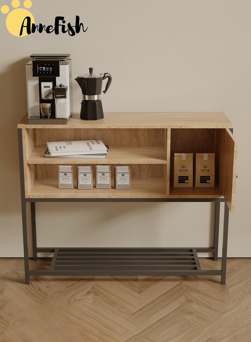 AnneFish 100*30*80cm Coffee Corner Cabinet Sideboard Table Kitchen Bakers Rack Coffee Bar Display Cabinet For Kitchen And Living Room Entryway Dining Room - Image 4