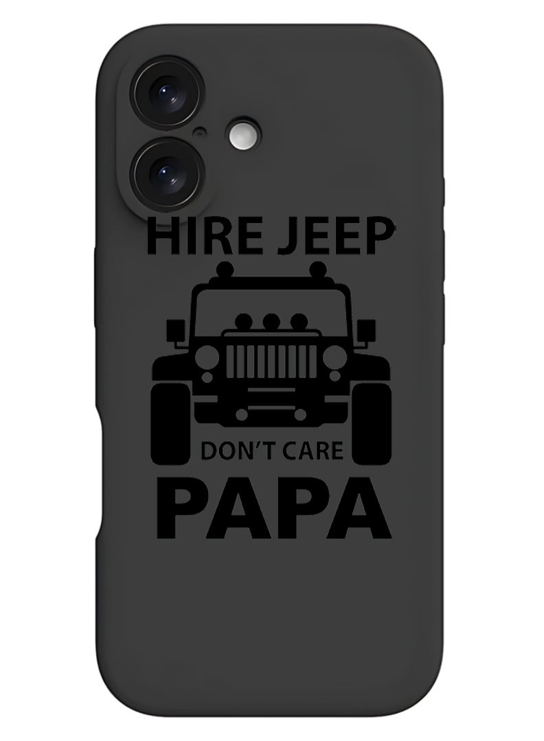 Theodor Protective Slim Fit Case Liquid Silicone Cover with Full Body Protection Anti-Scratch Shockproof Case For Apple iPhone 17 (Black) Hire jeep dont care papa - black - Image 1
