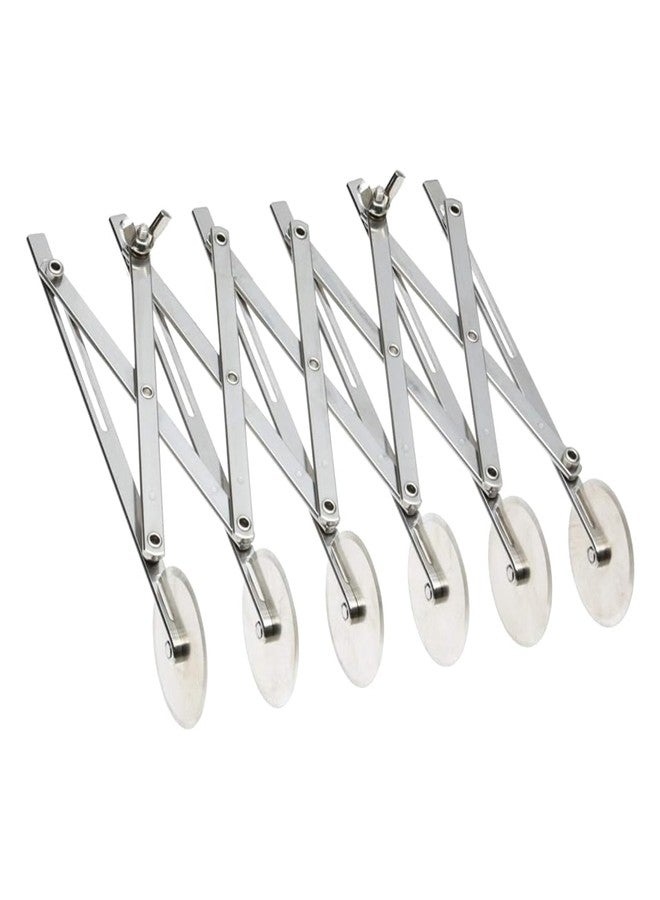 Rena Stainless Steel Multiple Wheel Dough Cutter, 6 Wheel Adjustable Pastry & Dough Divider for Even Cuts, Ideal for Pasta, Brownies, Pastry Sheets, Mithai, Chikki & Baking for Professional & Home Use - Image 1