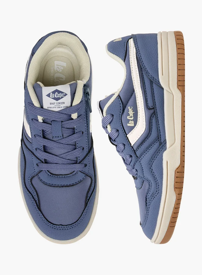 لي كوبر Boys' Panelled Sneakers with Lace-Up Closure