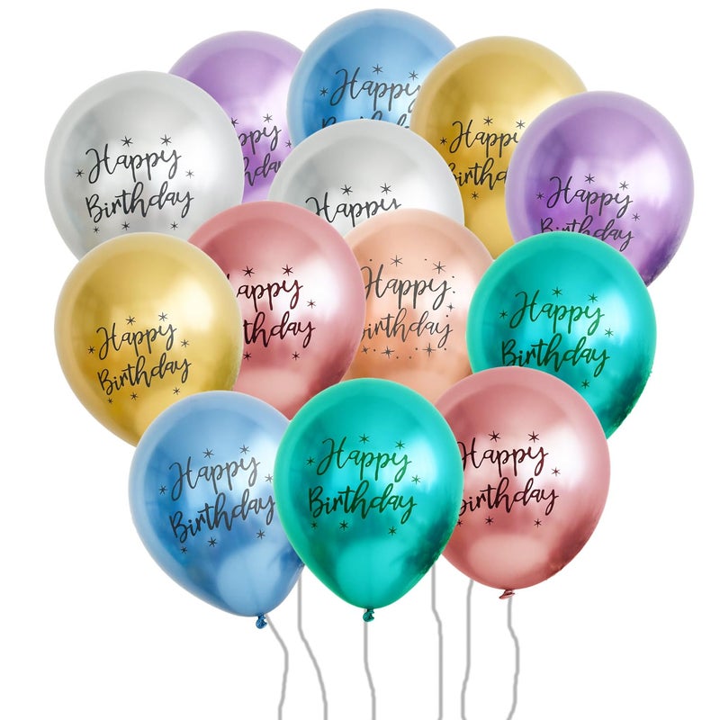 AzsVbvs Colorful Happy Birthday Balloons 50PCS 12inch Metallic Helium Balloons for Birthday Baby Shower Wedding Party Supplies Arch Garland Decoration Mixed Color - Image 3