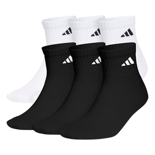 adidas Men's Socks, Athletic Cushioned Quarter 6-Pack, Ankle Fit with Arch Support - Image 1