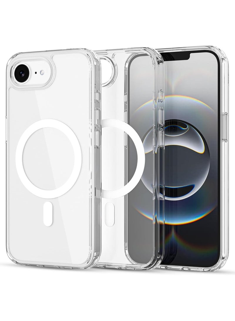 DUSALA Case for iPhone 16E Clear Magnetic Cover Mag Safe Compatible Hybrid Protective Crystal Clear Hard Back Case Shockproof TPU Frame Slim Transparent Case for Apple iPhone 16E - Image 1